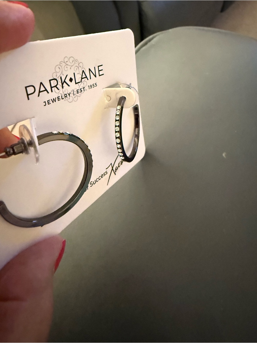 Park Lane Glo Hoop Earrings - hematite nib